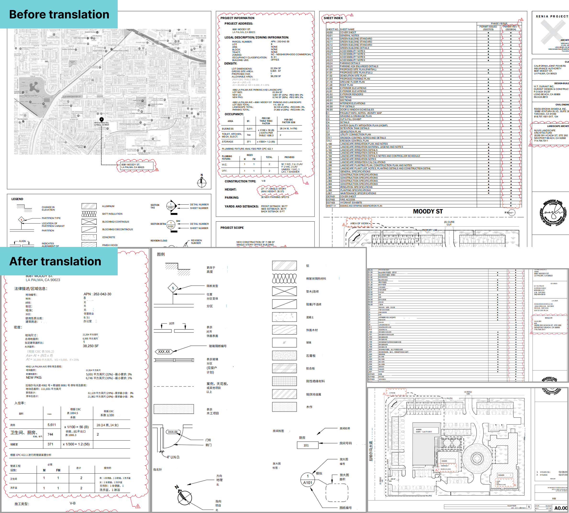 Vergleich der Übersetzung technischer Zeichnungen mit Belin Doc: Perfekte Beibehaltung des Layouts